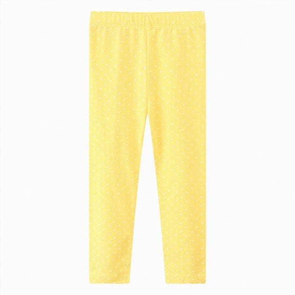 WUANDIXFA Pants for Toddler Girls 1T 2T 3T 4T 5T 6T Toddler and Baby Girls Leggings Pants Full Length Cotton Basic Leggings Stretchy Soft Leggings Tights Pants,Yellow,18-24 Months