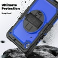 thumbnail image 6 of Decase for Samsung Galaxy Tab A9 Plus 11" 2023,Tri-Layer Hybrid Rugged Shell w/ Screen Protector & Crossbody Strap Kickstand Shockproof Full Cover for Galaxy Tab A9 + SM-X210/X216/X218,Mazarine, 6 of 8