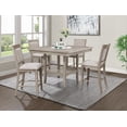 thumbnail image 6 of Farmhouse Style 2-Piece Tan/Beige Gray Finish Counter Height Dining Chairs with Footrest and Upholstered Back - Solid Wood, 6 of 8