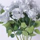 thumbnail image 3 of Ramo de 12 rosas plateadas artificiales en flor, ramo floral for bodas, rosas de seda suaves for decoración de salones de bodas, 3 of 5