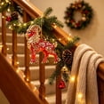 thumbnail image 5 of Edgtyos Christmas Red Goats Ornament, 3.2"x3.2" 2D Acrylic with Gold Cord Goats Hanging Sign Car Rear View Mirror Accessories, Xmas Gift for Family, 5 of 6