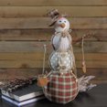 thumbnail image 3 of 15.75" Brown and White Plaid Snowman Christmas Decor, 3 of 3