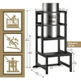 thumbnail image 5 of Kitchen Step Stool for Toddlers, Height Adjustable Toddler Tower with Safety Rail, Steel and Wood Toddler Kitchen Stool Helper Kids, Kitchen Stool for Kids, Learning Tower, Toddler Stool Black, 5 of 14