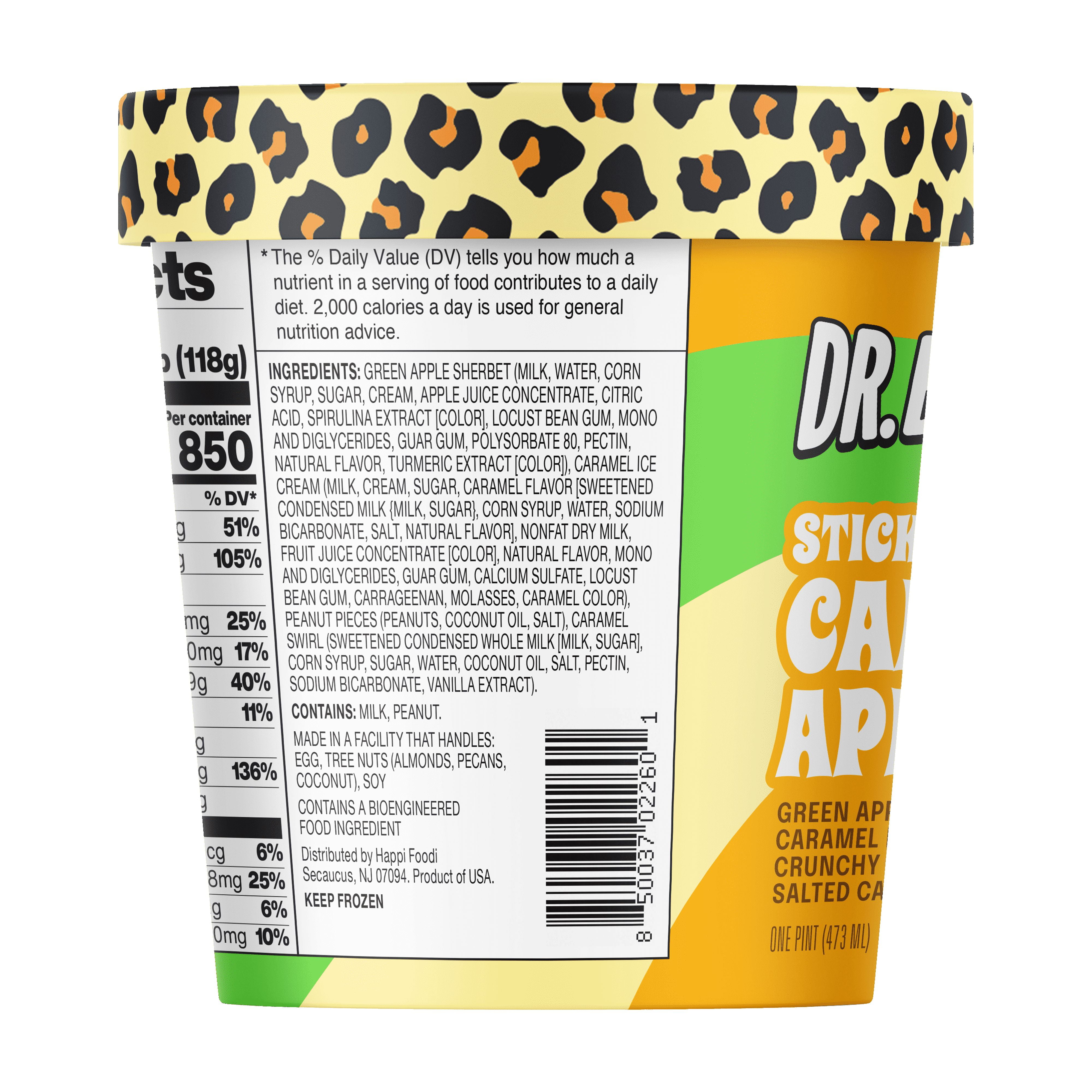 Dr. Bombay Sticky Caramel Apple - Caramel Ice Cream and Green Apple Sherbet with Peanuts and Salted Caramel Swirls - 1 Pint  (16 oz)