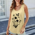thumbnail image 3 of Tiqkatyck Tank Tops for Women Trendy Women's 2025 Chic Round Neck Short Sleeve Shirts 2D Printed Casual Loose Fit Vest Sleeveless Tunic Tops Summer Tops for Women Yellow L, 3 of 7