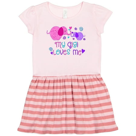 

Inktastic My Gigi Loves Me- Cute Elephants Gift Toddler Girl Dress