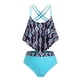 thumbnail image 1 of Más el tamaño de la geometría rizada superposición de baño tankini Rosegal  Vestidos Estampados Tallas Grandes, 1 of 5
