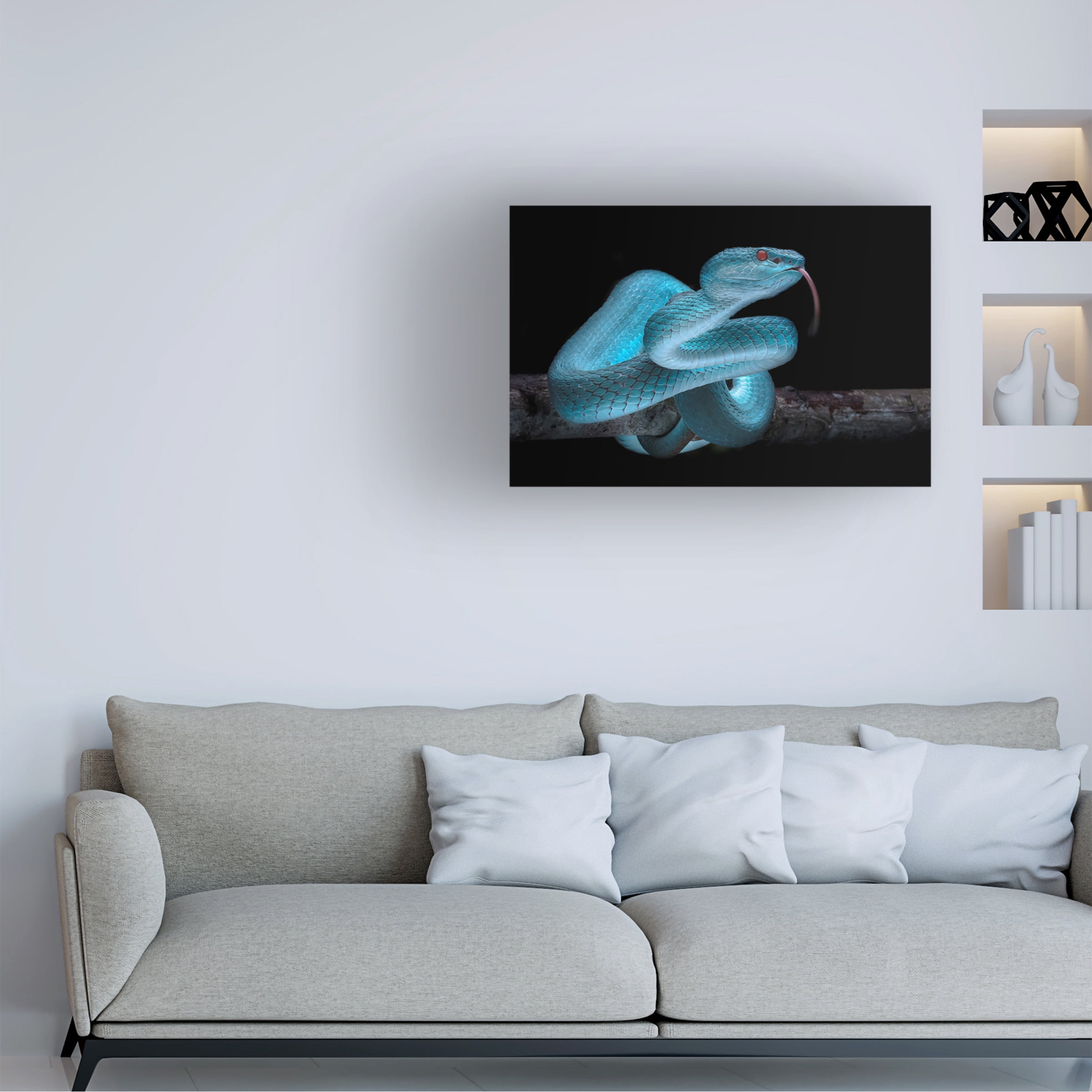 Fauzan Maududdin 'Venomus Blue Viper Snake' Canvas Art