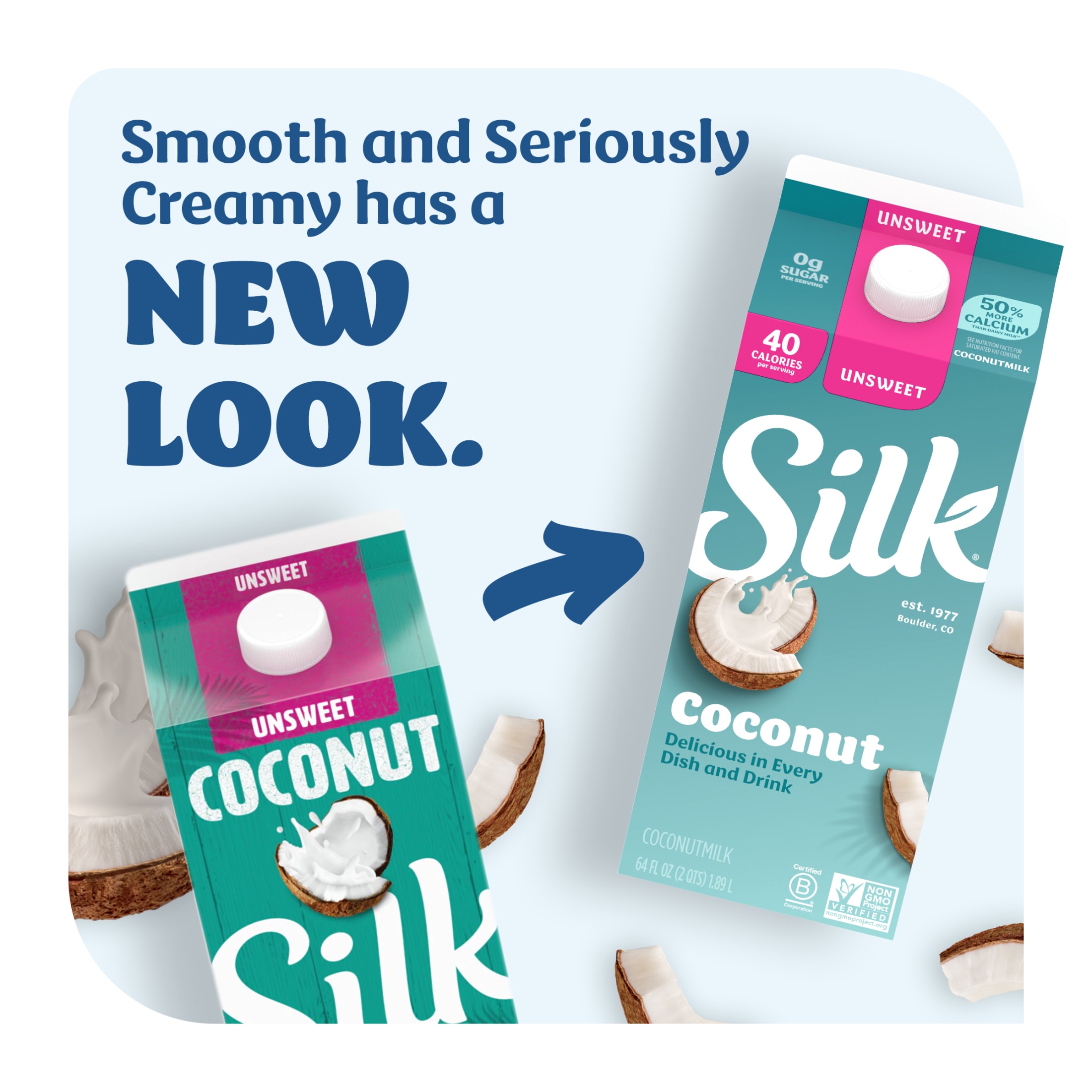 Silk Dairy Free, Gluten Free, Unsweet Coconut Milk, 64 fl oz Half Gallon - image 3 of 10