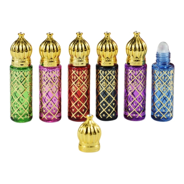 6 piezas botellas de rodillo de aceite esencial de 8 ml de bolsillo de bolsillo de perfume portátil de perfume recargable para cumpleaños saliente