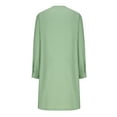 thumbnail image 3 of Lime Green Thin Basic Brunch Dresses for Ladies Summer Fall Long Sleeve V Neck Faux Linen Midi Knee Length Loose Fit Dresses Juniors 2025 Clothes Fashion Y2K XXL, 3 of 4