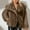 Brown Coats for Winter, variant on XPMWRP Women's Faux Fur Cardigan Long Sleeved Coat Lapel Solid Color Casual Jacket Daily Wear Suitable for Parties Attractive Stylish Outerwear Gray XXXL