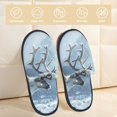 thumbnail image 2 of Fotbe Winter Reindeer In Snowy Mountains Pantuflas Peludas para Mujer con Estampado, Zapatillas de Peluche, Zapatos de Invierno para Casa, Uso Interior y Exterior-Medium, 2 of 8