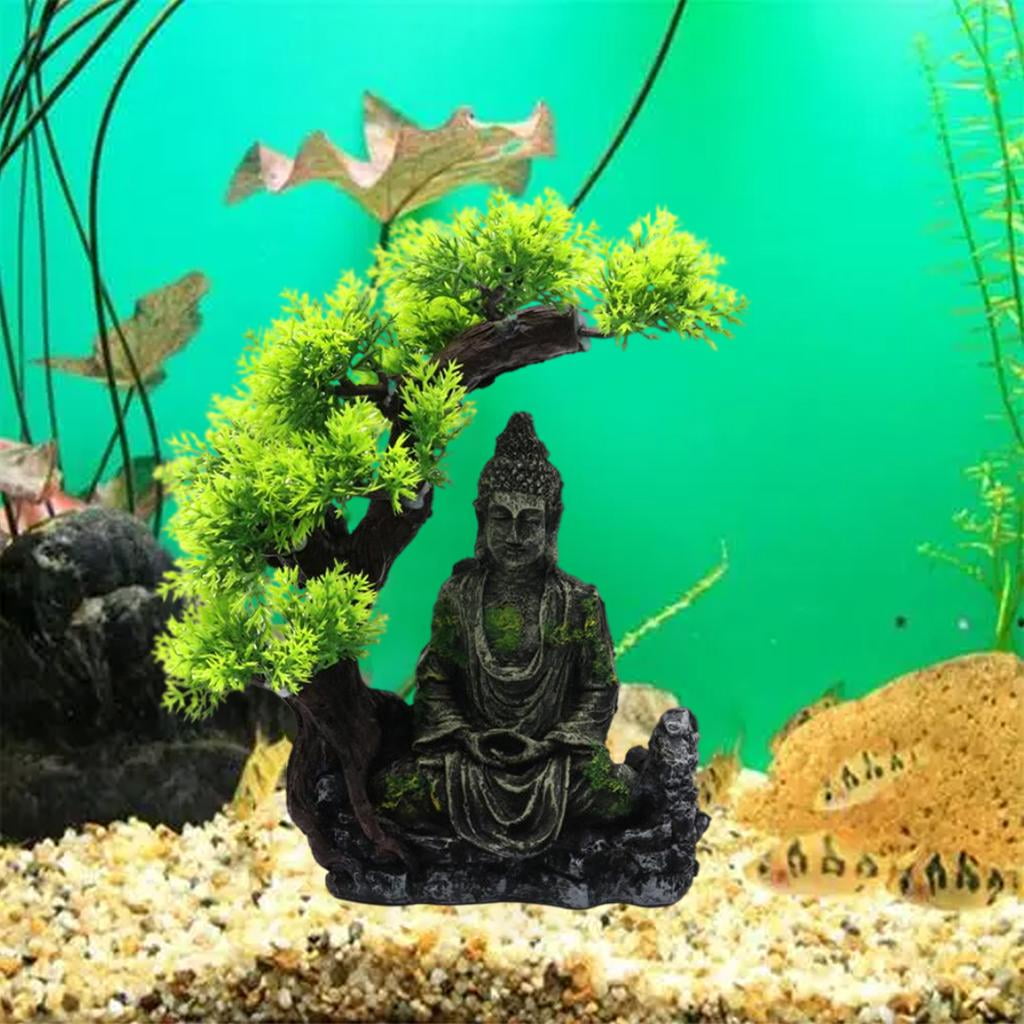 Creative Carved Resin  Buddha Figurine Aquarium Hideout Landscape Scene Shelter Hiding Fish Tank Home Desktop Ornament