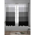 thumbnail image 4 of Black Grey Ombre Curtains 72 Inch Length,Sheer Curtains for Bedroom Living Room Window Modern Abstract Art Farmhouse Striped Rod Pocket Drapes Kitchen Curtains Small Half Window 52"x72" 2 Panels, 4 of 6