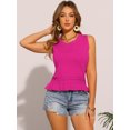 thumbnail image 3 of DARING DIVA Women's Tank Top Summer Ruffle Hem Basic Tanks XL Hot Pink, 3 of 6
