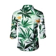 thumbnail image 4 of Kixjoy Hawaiian Shirt for Men Big and Tall Long Sleeve Button Down Shirts Stretch Beach Collared Loose Fit Shirts Lightweight Summer Beach Blouse for Men, Green 2XL, 4 of 4