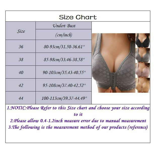nsendm Female Underwear Adult Sports Bra Small Women's Front Buttoned Large  Size Thin Anti Droop Gathered Breast without Sports Bras for Women(Grey, 38)  