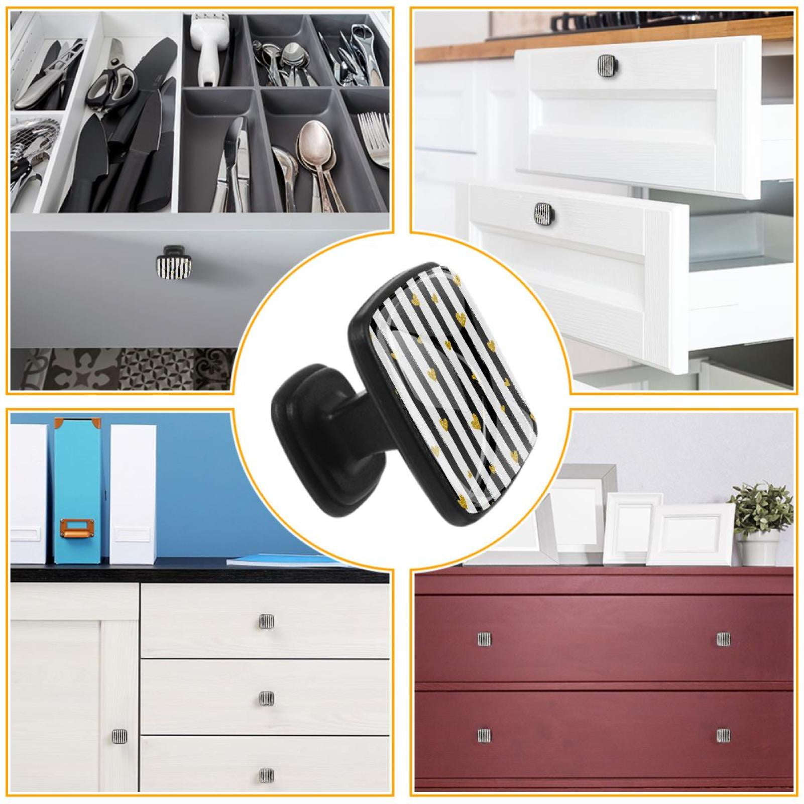 4 Pcs Cabinet Handle Drawer Pulls Gold Hearts Knobs with Screws Square Furniture Office Cabinet Knob Decoration