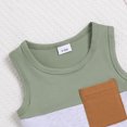 thumbnail image 3 of XUELUO Toddler Boys Casual Outfit Sets Girls Sleeveless Patchwork Shirt Pullover Tops Vest Shorts Outfits Clothing Holiday Wear, 3 of 5