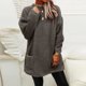 thumbnail image 5 of Pntutb Blusa de manga larga cálida con bolsillo sólido suelto para otoño e invierno con cuello redondo para mujer Pntutb Pntutb-6955, 5 of 7