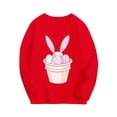 thumbnail image 2 of LIaqionyy Kids Happy Easter Shirt Cute Bunny Rabbit Print Graphic T-Shirt Long Sleeve Casual Loose Festival Tops, 2 of 6