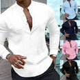 thumbnail image 3 of CENL Mens Casual Long Sleeve Button-Down Shirt Blouse Henley V-Neck Tops T Shirts, 3 of 9