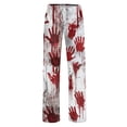 thumbnail image 5 of JULMCOMO Halloween Pajamas Pants for Women Ghost Pumpkin Cat Print Drawstring Elastic Waisted Casual Pj Pants Cute Print Comfy Loose Pajama Bottoms Red 3XL, 5 of 6