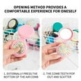 thumbnail image 3 of KIHOUT Deals Foldable Hair Brushes with Travel Mirror, Portable Mini Hair Comb Compact Travel Hair Massage Comb for Women, Girls, 3 of 5