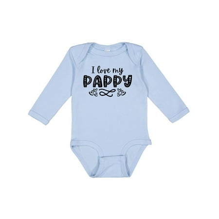 

Inktastic I Love My Pappy with Hearts Gift Baby Boy or Baby Girl Long Sleeve Bodysuit