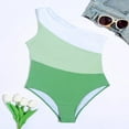 thumbnail image 7 of LEEYNEER Women‘s One Piece Swimsuit Color Block One Shoulder Cut Out Bathing Suit Sexy Beach Swimwear Beachwear Hot Pink M, 7 of 7
