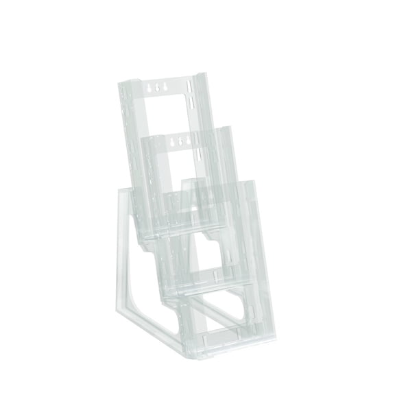 Three-Tier Modular Trifold Brochure Holder, 2-Pack