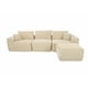 thumbnail image 1 of Ilios Innova | Sala Modular Catania de 4 Piezas, Relleno de Espuma, Tela Chenille Acanalada Beige, Diseño Minimalista Configurable con Taburete, 1 of 9