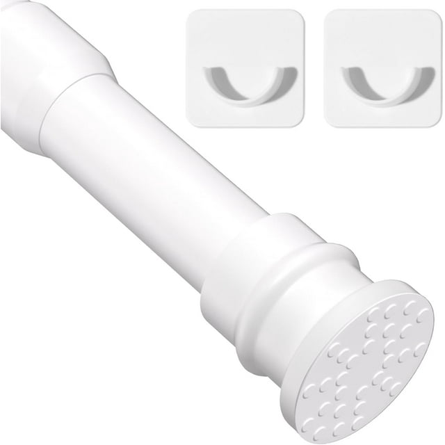 1 Pack Tension Rods Spring Tension Curtain Rod, 15.7 to 28 Inch Adjustable White Tension Rod, Small Curtain Rods Spring Loaded Curtain Tension Rods for Window, Bathroom, Cupboard, Kitchen, Home