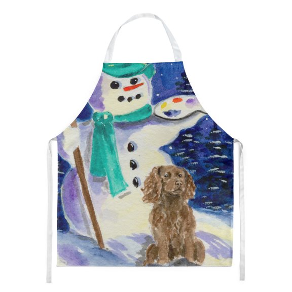 Carolines Treasures SS1001APRON Artist Snowman with Boykin Spaniel Apron Large multicolor