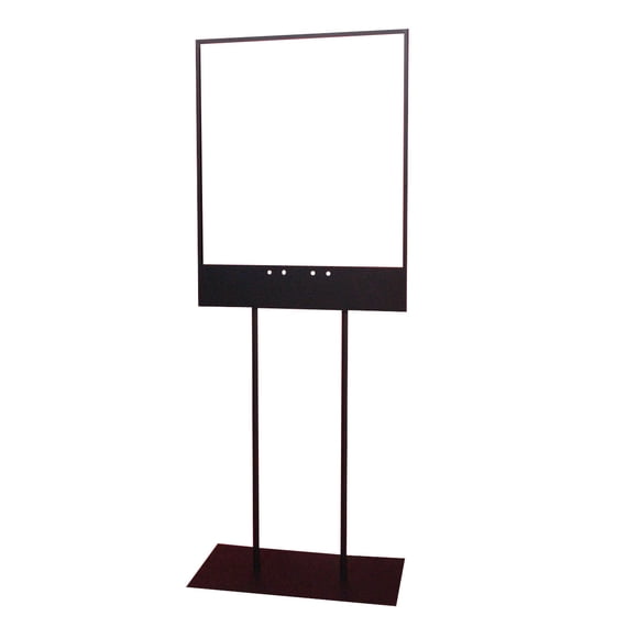 FixtureDisplays 23x 9.84x 59.1" Black Metal Poster Stand Donation Box Stand Fundraising Awareness Sign Assembly Video