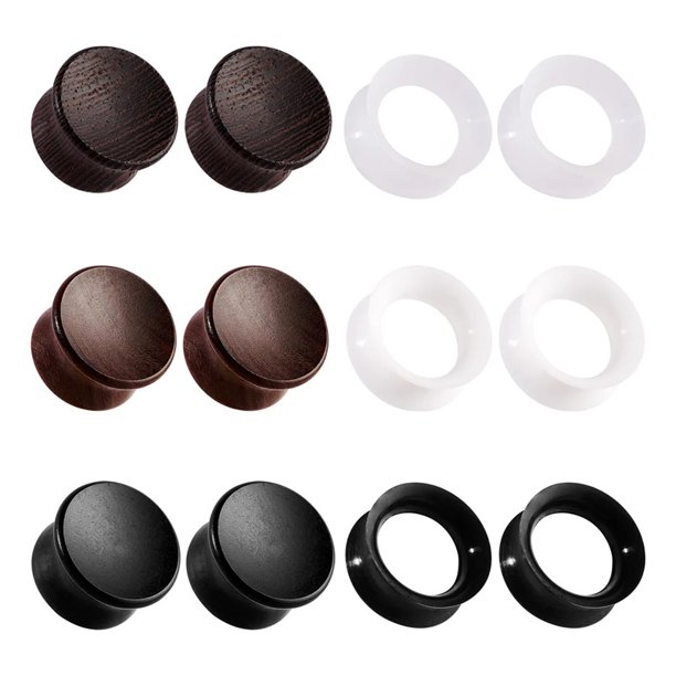 Expansores De Oreja De Madera Silicona Piercings Para Oreja