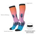 thumbnail image 4 of Goofa Beach with Palm Trees Pattern Adult Stockings, Color-Block Knee High Socks, Comfortable and Breathable, Soft and Stretchable, Sports, and Decoration, 4 of 6