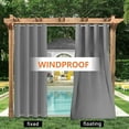 thumbnail image 4 of SHANNA 10 Pack Outdoor Curtains for Garden Patio Gazebo Pergola, Waterproof Windproof Double Grommet(Top and Bottom) Outdoor Drapes, Light Gray, 52*84 in, 4 of 10