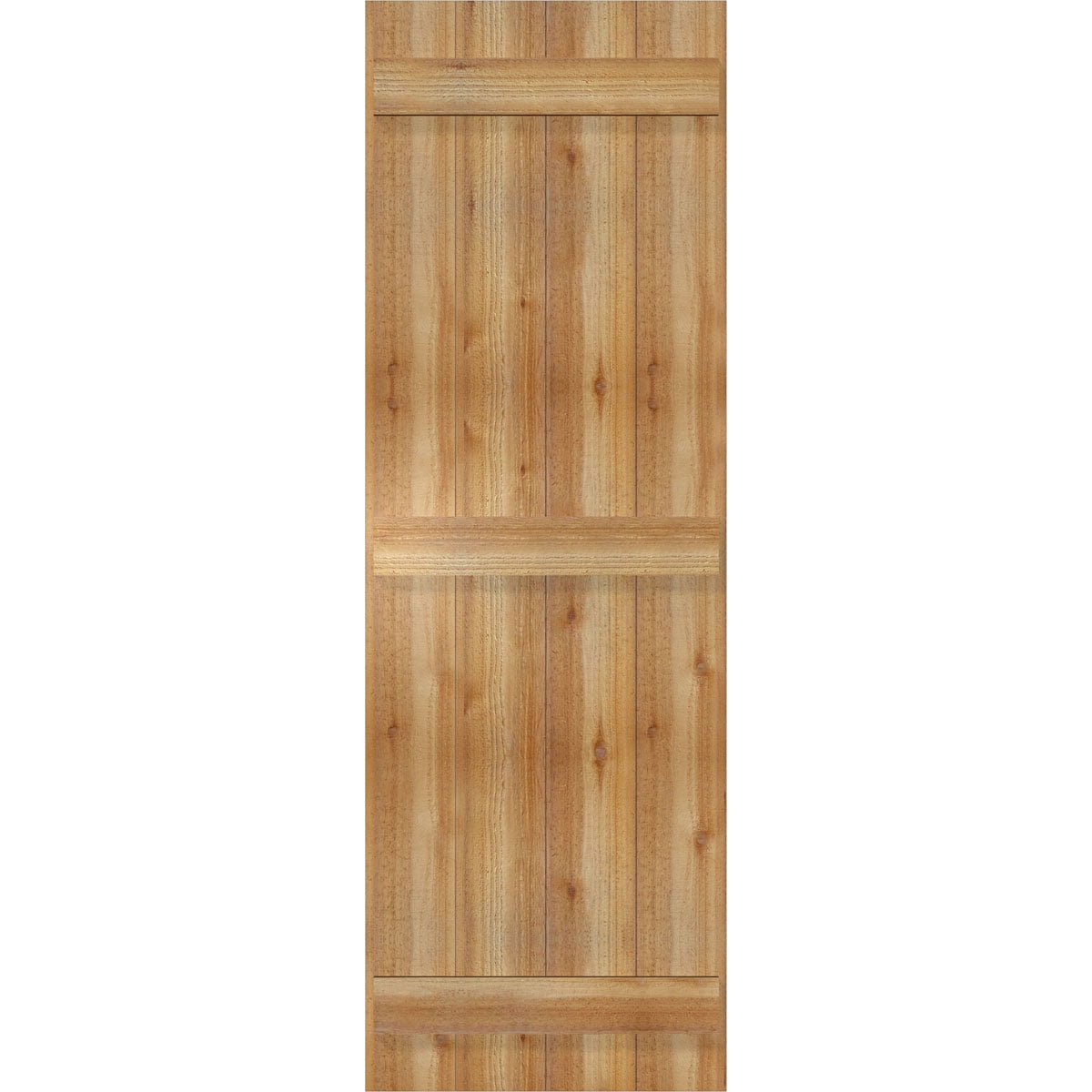 21 1/2"W X 65"H Timbercraft Four 5 3/8" Boards Joined Board-N-Batten Shutters, Rough Sawn Western Red Cedar (Per Pair)