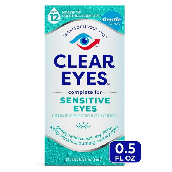 Clear Eyes Sensitive, Soothing Comfort Sensitive Eye Drops 0.5 oz