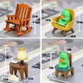 thumbnail image 4 of Mini Resin Frog Figurine with Mini Furniture, Desktop & Shelf Decor Ornament, 4 of 8