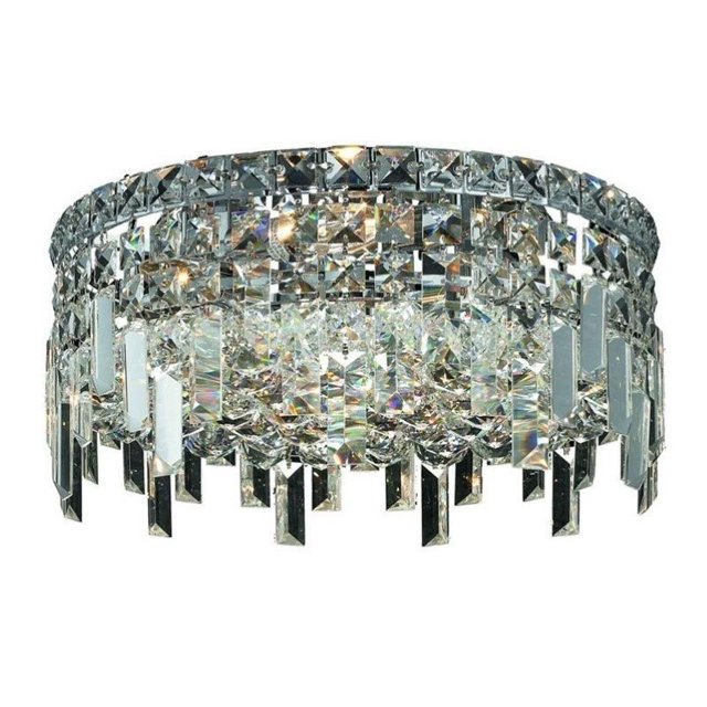 Elegant Lighting Maxime 14" 4 Light Elements Crystal Flush Mount