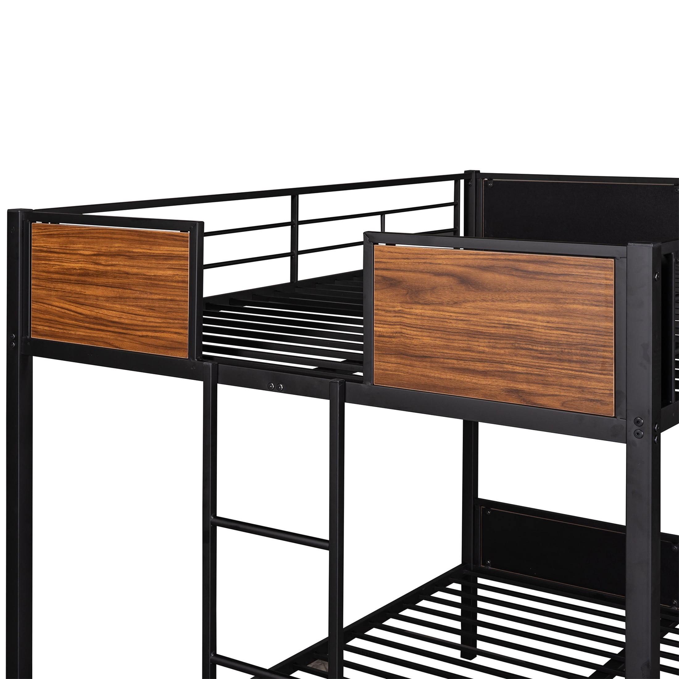 Aukfa Bunk Bed Full over Full, Heavy Duty Metal Bunk Bed for Dorm Bedroom, Black