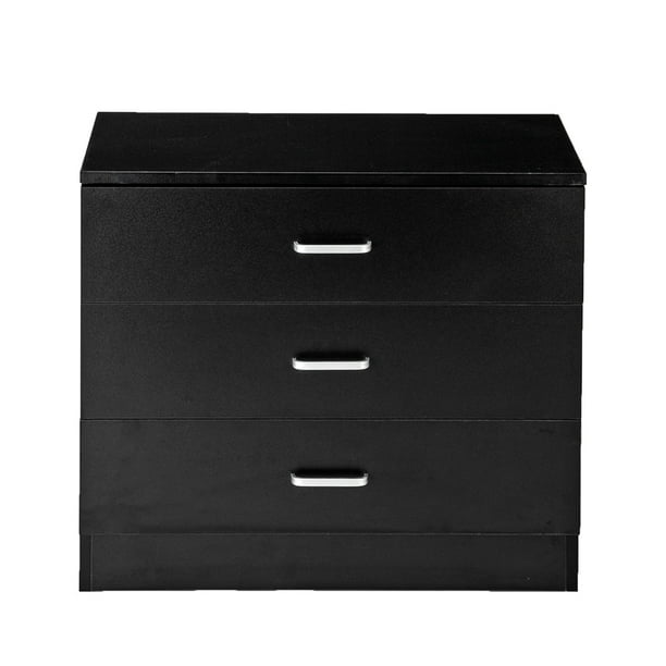 Dresser Storage 3 Drawer Closet Organizer Wood Simple End Table Black