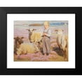 thumbnail image 2 of Knud Sinding 14x11 Black Modern Framed Museum Art Print Titled - Landscape with Sheep and Shepherd Boy (1933), 2 of 5