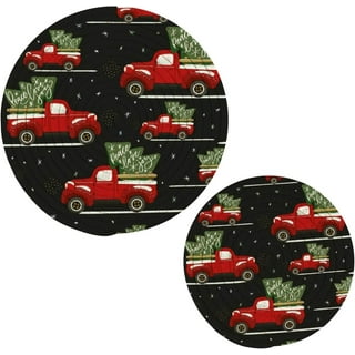 Vintage Red Truck Potholders Hot Pads - Insulated & Reversible - Farmhouse  Red Pick-Up Trucks (Set of 2) 100% Cotton Handmade