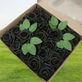 thumbnail image 2 of BKER European Style With Foam PE Black Roses 25pcs With And Support Flowers Home Flower Decoration Flowers, 2 of 4
