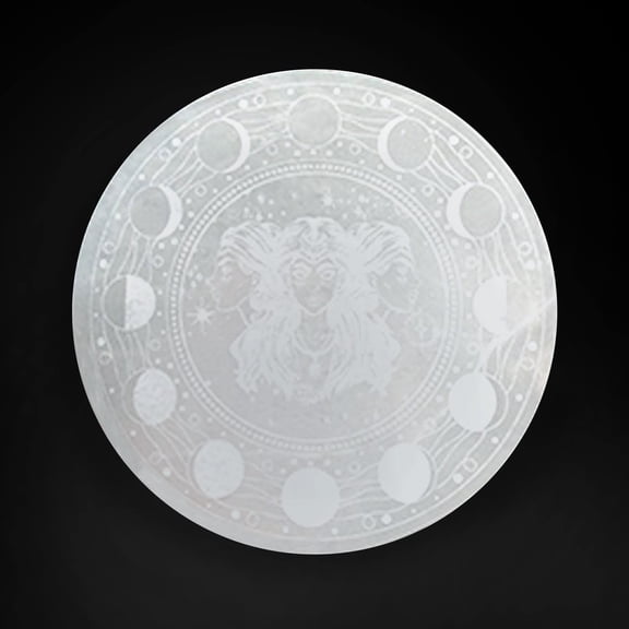 Himalayan Glow Selenite Crystal Charging Plate, White-1 Count, 1.1 LBs