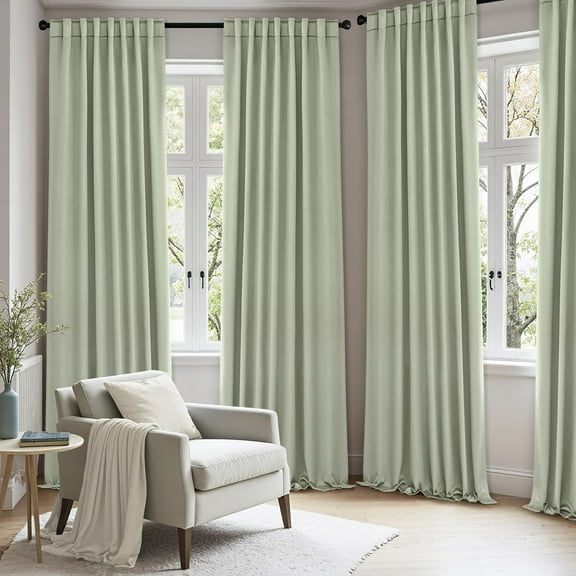 Sage Green Blackout Curtains 84 Inches Long Thermal Insulated Window Panels for Bedroom Living Room